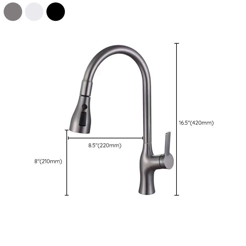 1-Hole 1-Handle Faucet Pull out Sprayer Standard Kitchen Faucet