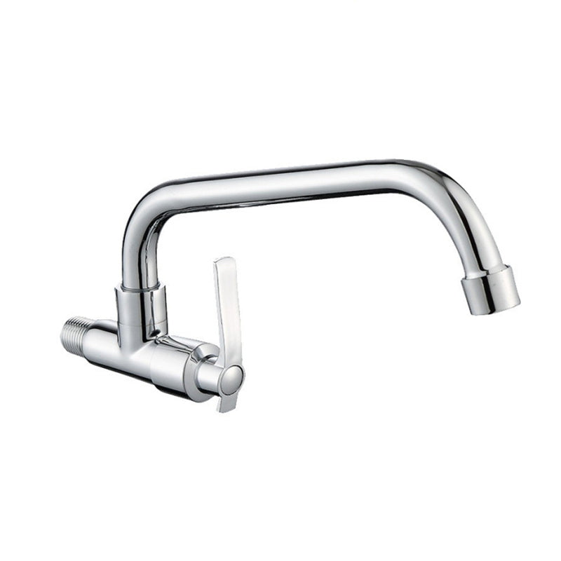 Contemporary Single Handle Kitchen Faucet Wall-mounted Faucet in Chrome