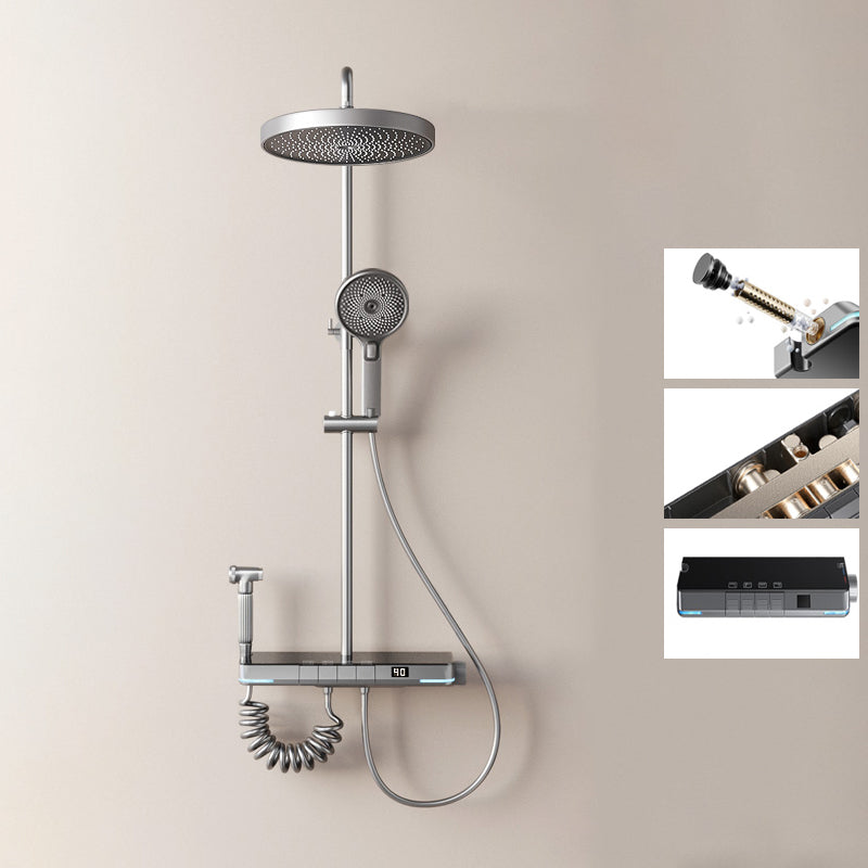 Modern Shower System Brass Slide Bar Included Wall Mounted Shower Set