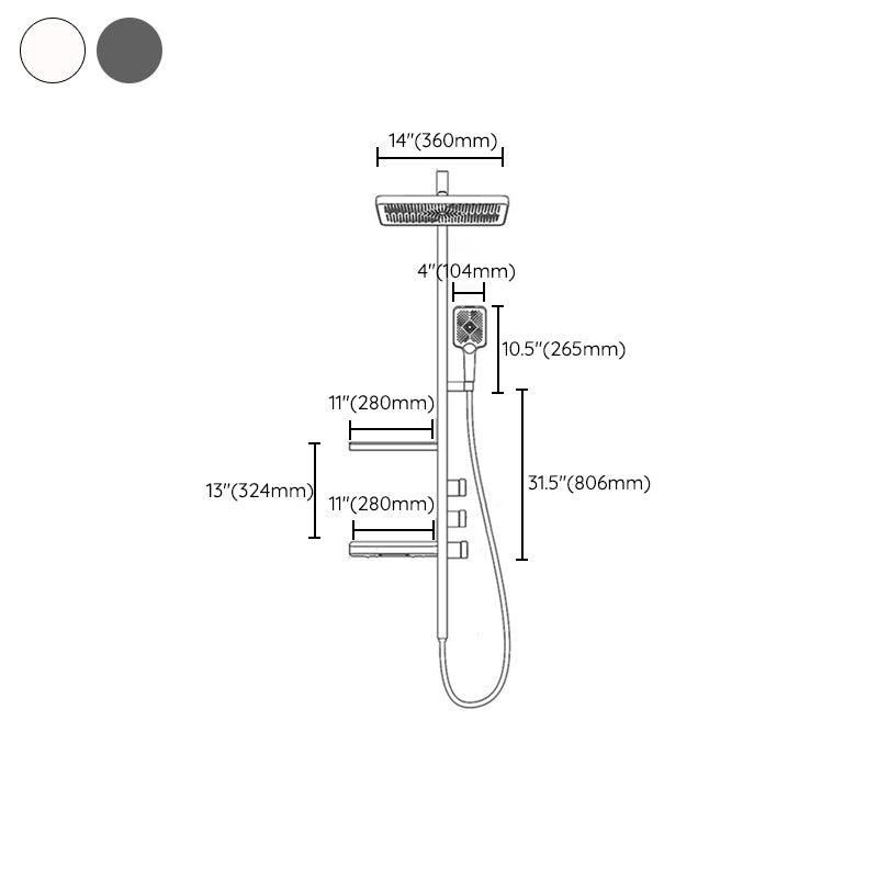 Modern Shower System Brass Thermostatic Handheld Shower Head Wall Mounted Shower Trim