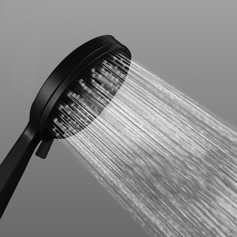 Contemporary Black Round Shower Head Combo Rain Fall Hand Shower