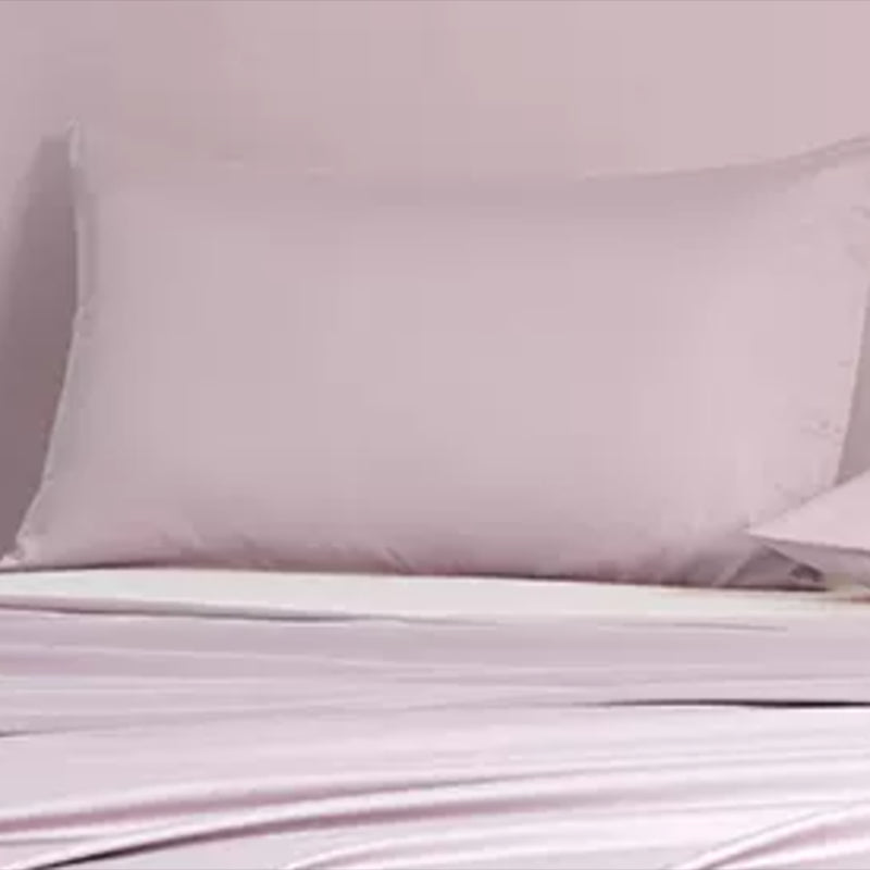 Cotton Fitted Sheet 1-Piece Solid Color Wrinkle Resistant Sheet Set