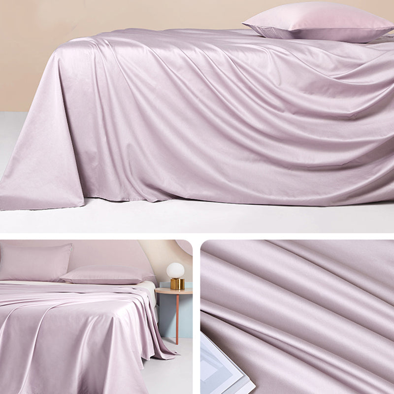 Cotton Fitted Sheet 1-Piece Solid Color Wrinkle Resistant Sheet Set