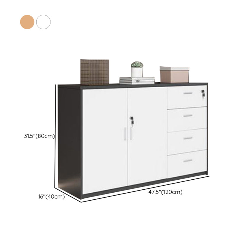 Traditional Wood Cabinet Locking Drawers and Storage File Cabinet