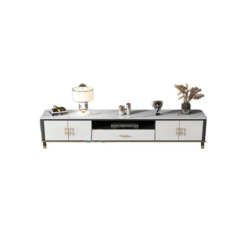 Stone Media Console TV Stand Open Storage TV Stand with Drawer