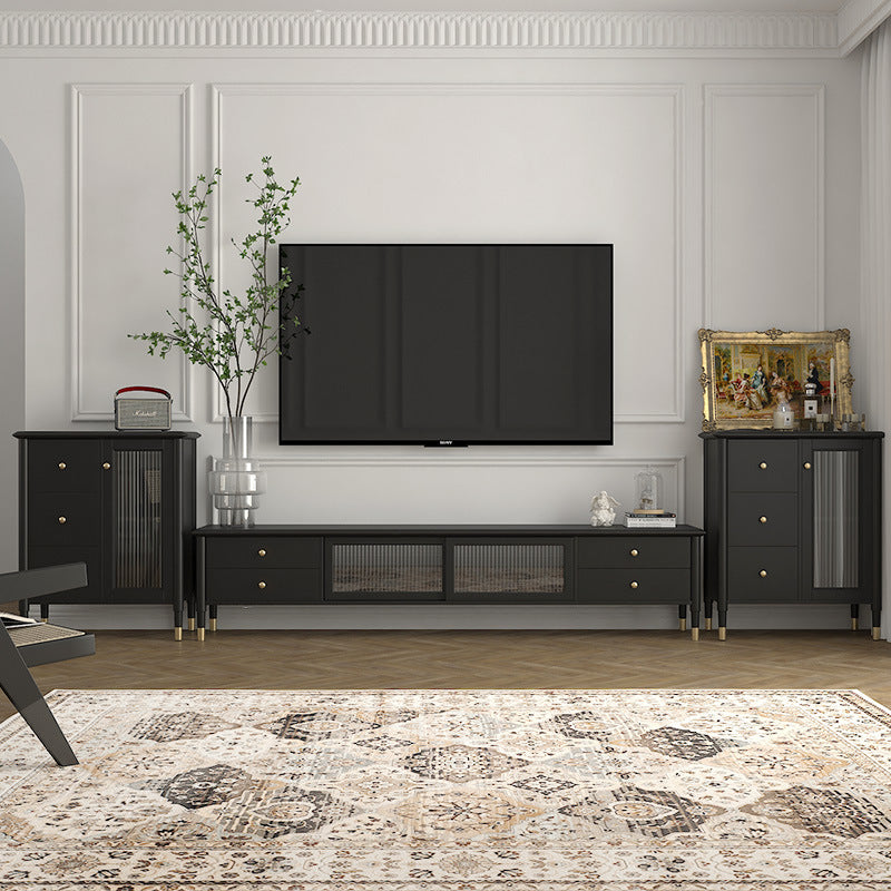 Solid Wood TV Media Console Modern TV Media Stand for Living Room