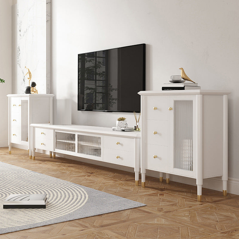 Solid Wood TV Media Console Modern TV Media Stand for Living Room