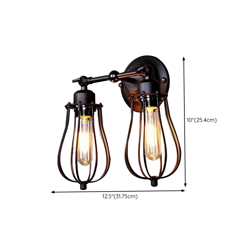 Unique Shape Sconce Light Fixture Industrial Sconce Lamp in Black Finish