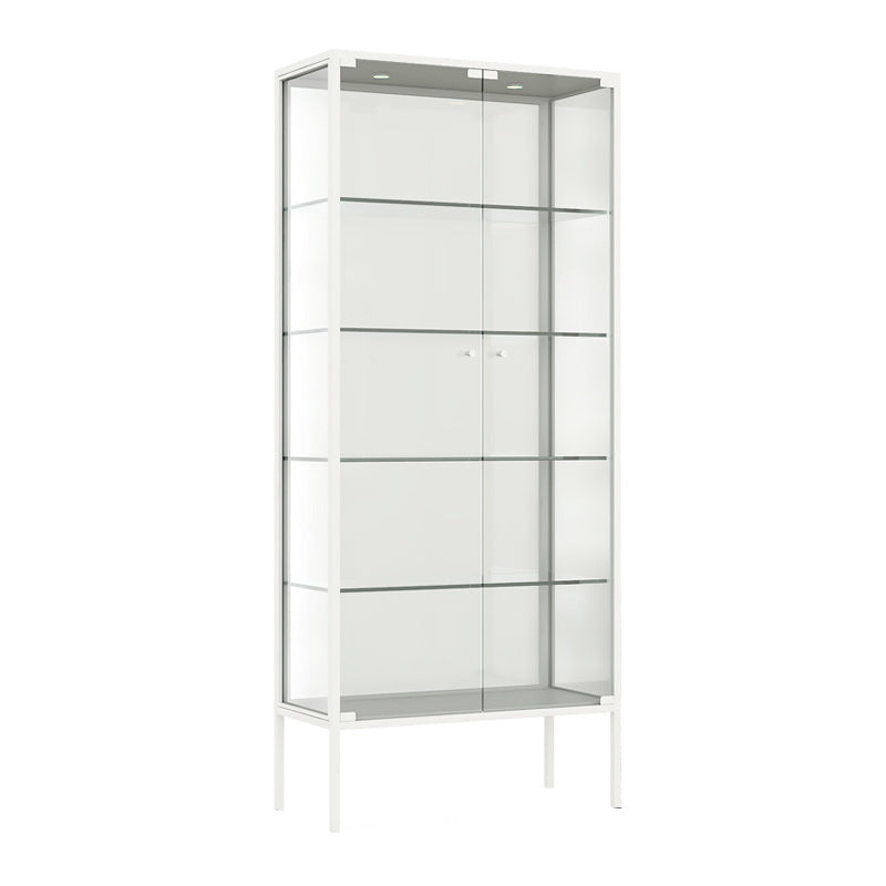 Glam Curio Cabinet Metal Glass Doors Buffet Cabinet for Living Room