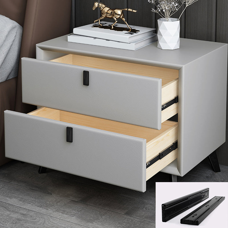 Solid Wood Bedside Cabinet Modern Bed Nightstand with Drawers