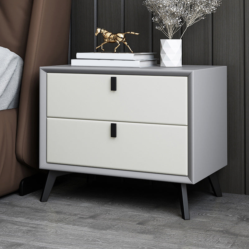 Solid Wood Bedside Cabinet Modern Bed Nightstand with Drawers