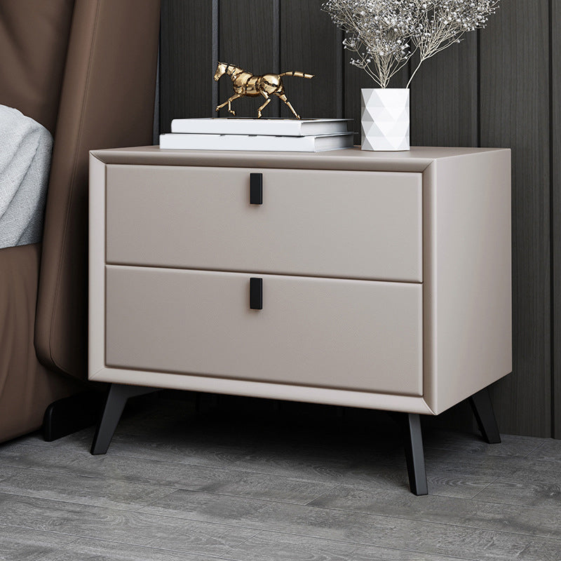 Solid Wood Bedside Cabinet Modern Bed Nightstand with Drawers