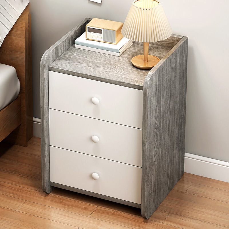 Contemporary Bedside Cabinet Antique Finish Accent Table Nightstand