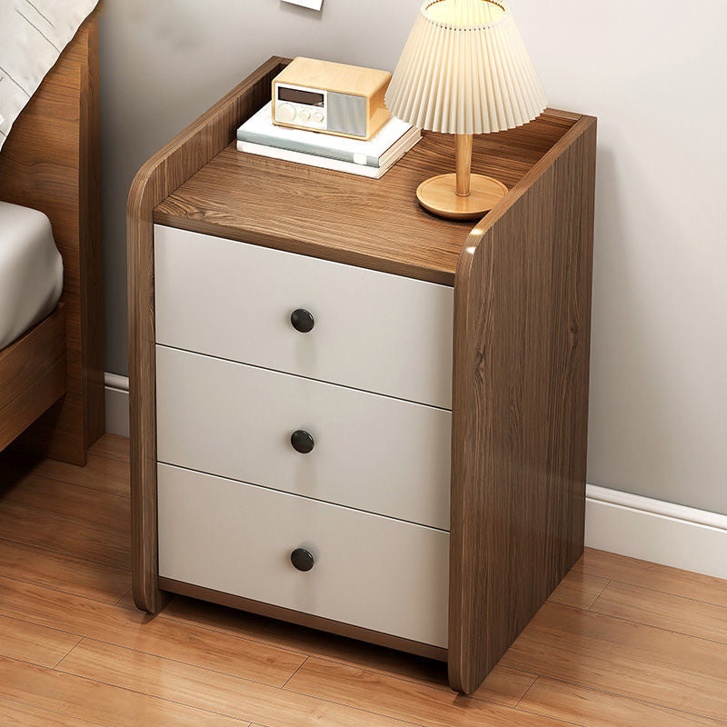 Contemporary Bedside Cabinet Antique Finish Accent Table Nightstand