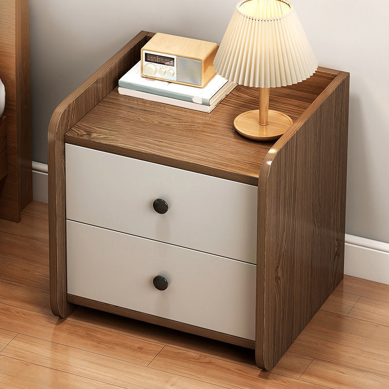 Contemporary Bedside Cabinet Antique Finish Accent Table Nightstand