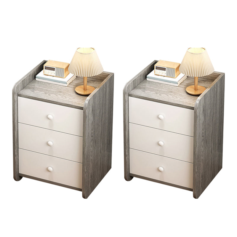 Contemporary Bedside Cabinet Antique Finish Accent Table Nightstand