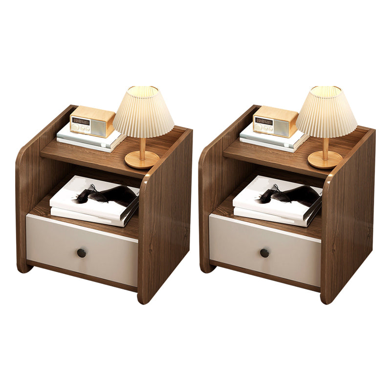 Contemporary Bedside Cabinet Antique Finish Accent Table Nightstand