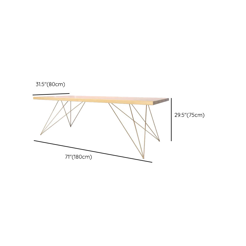 Solid Wood Rectangular Office Desk Hairpin Base 29.53" Tall Writing Desk