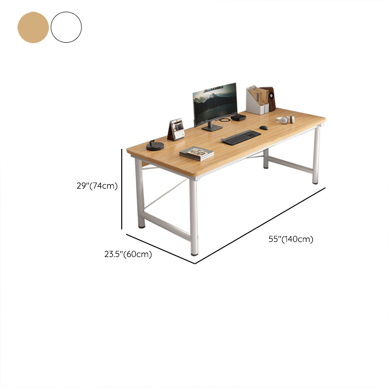 Industrial Curved Office Desk Antique Finish Wooden Computer Desk