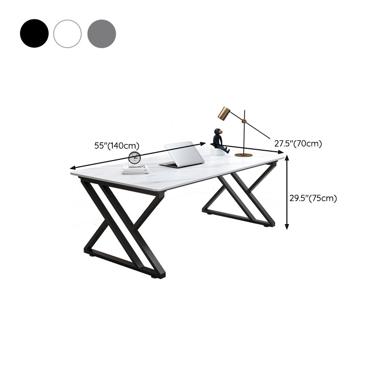 Contemporary 29.53" Tall Writing Desk Stone Rectangular Office Desk