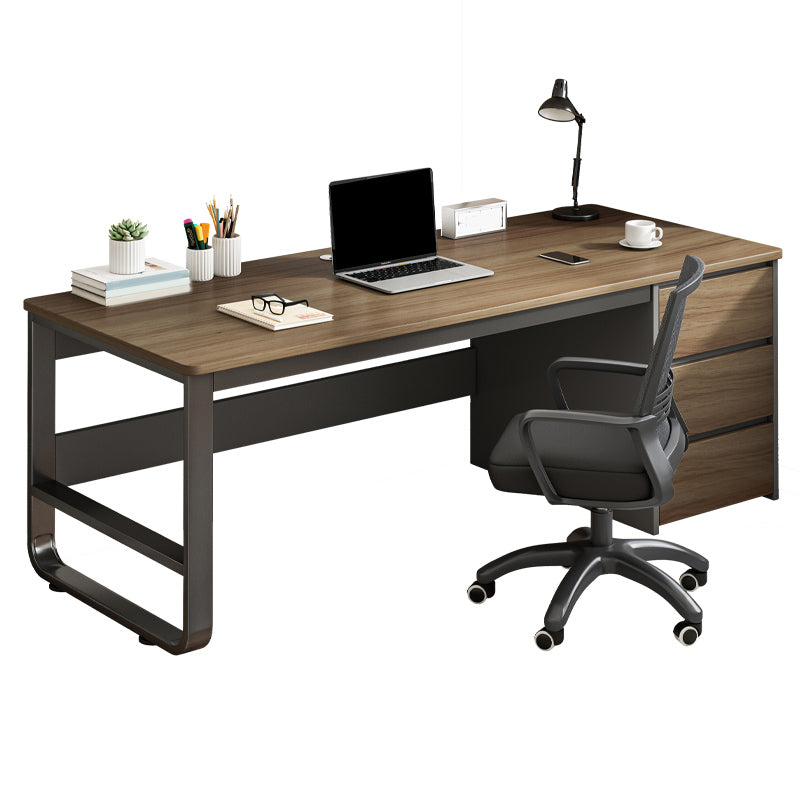 Rectangular Contemporary Engineered Wood Writing Desk Bedroom Office Desk with Drawers