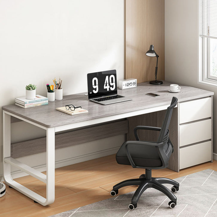 Rectangular Contemporary Engineered Wood Writing Desk Bedroom Office Desk with Drawers