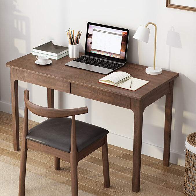 Contemporary Solid Wood Writing Desk Bedroom Office Desk with 4 Legs