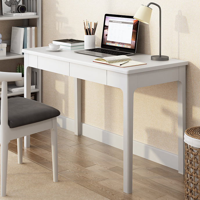 Contemporary Solid Wood Writing Desk Bedroom Office Desk with 4 Legs