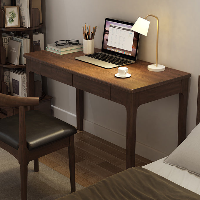 Contemporary Solid Wood Writing Desk Bedroom Office Desk with 4 Legs