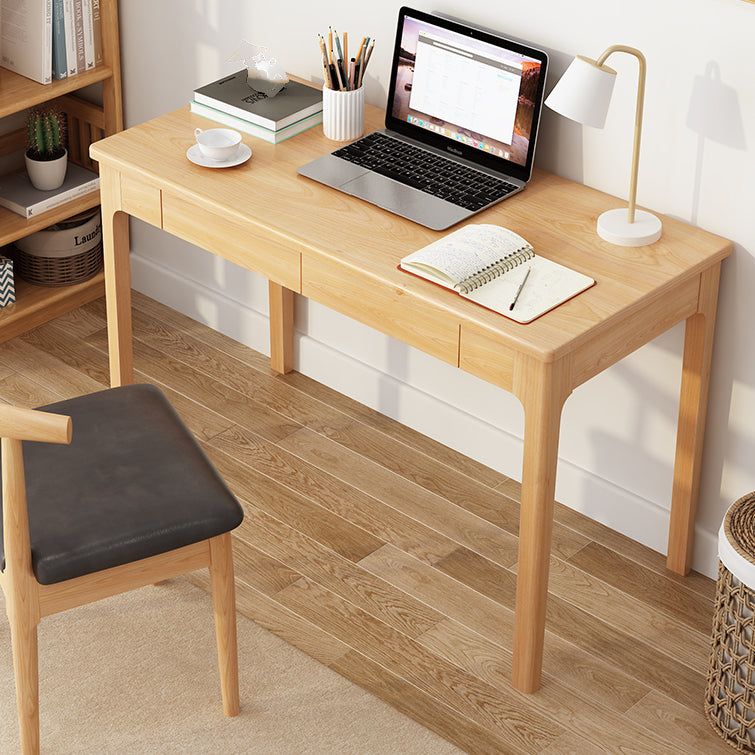 Contemporary Solid Wood Writing Desk Bedroom Office Desk with 4 Legs