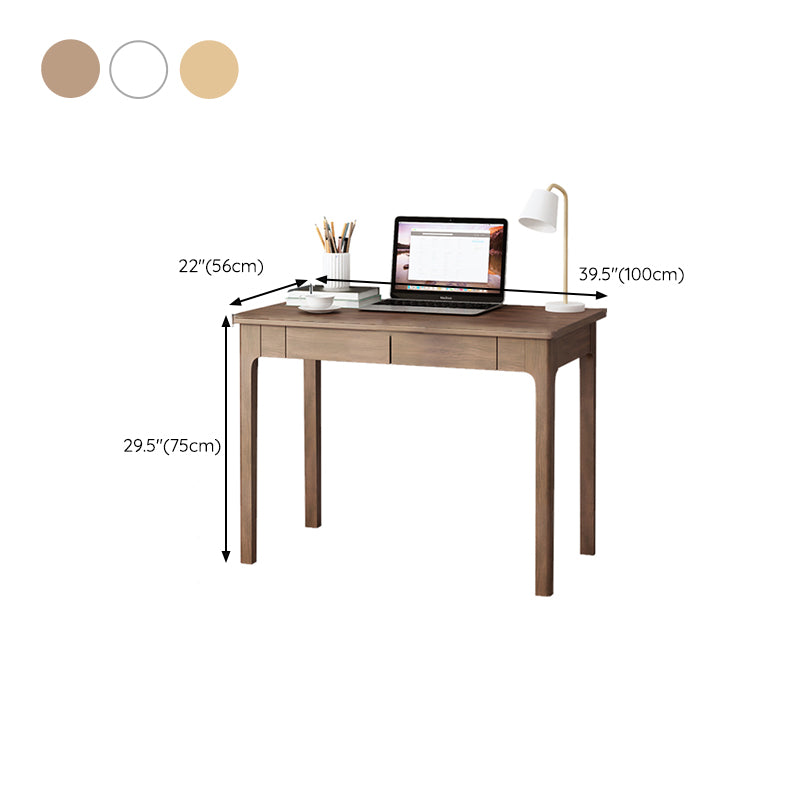 Contemporary Solid Wood Writing Desk Bedroom Office Desk with 4 Legs