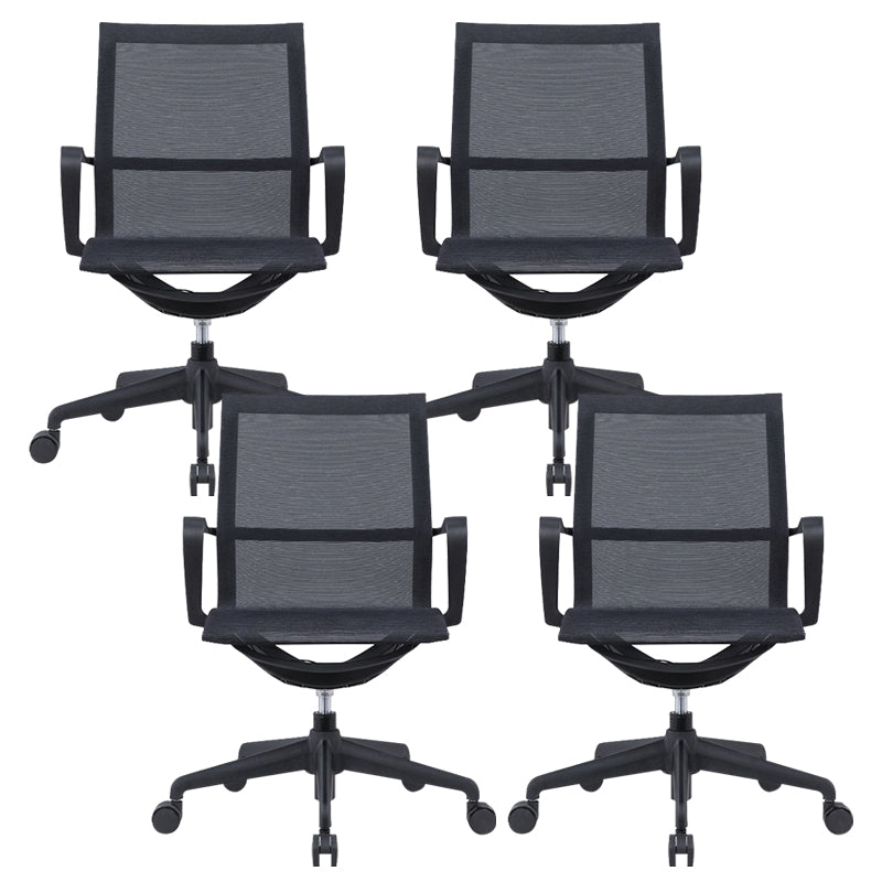 Modern Desk Chair Mesh Computer Chair Mid-Back Chair with Wheels/No Wheels