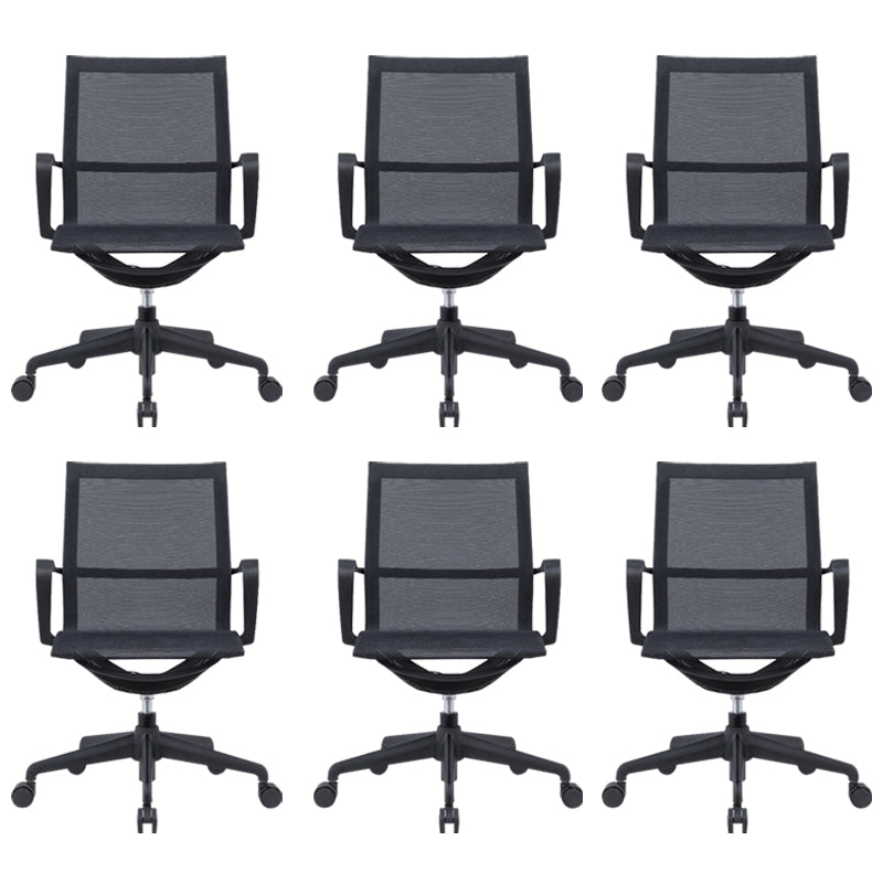 Modern Desk Chair Mesh Computer Chair Mid-Back Chair with Wheels/No Wheels