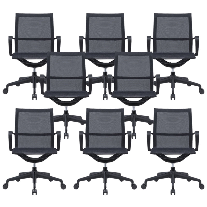 Modern Desk Chair Mesh Computer Chair Mid-Back Chair with Wheels/No Wheels