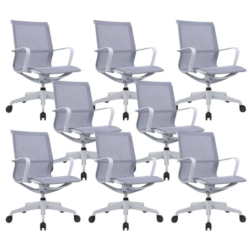 Modern Desk Chair Mesh Computer Chair Mid-Back Chair with Wheels/No Wheels