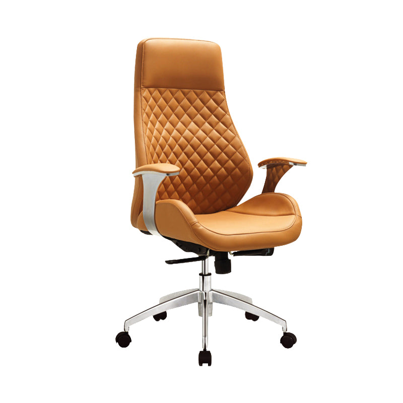 Modern Desk Chair Leather Computer Chair High/Mid Back Chair with Wheels/No Wheels