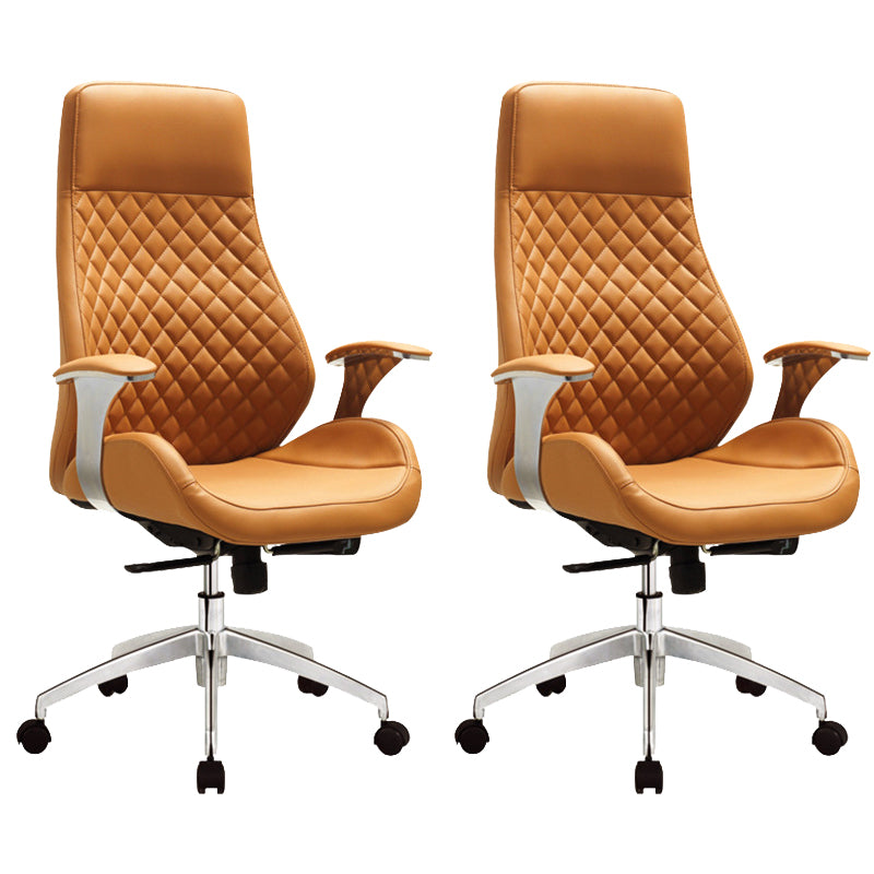 Modern Desk Chair Leather Computer Chair High/Mid Back Chair with Wheels/No Wheels