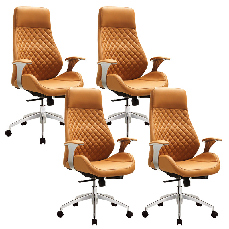 Modern Desk Chair Leather Computer Chair High/Mid Back Chair with Wheels/No Wheels