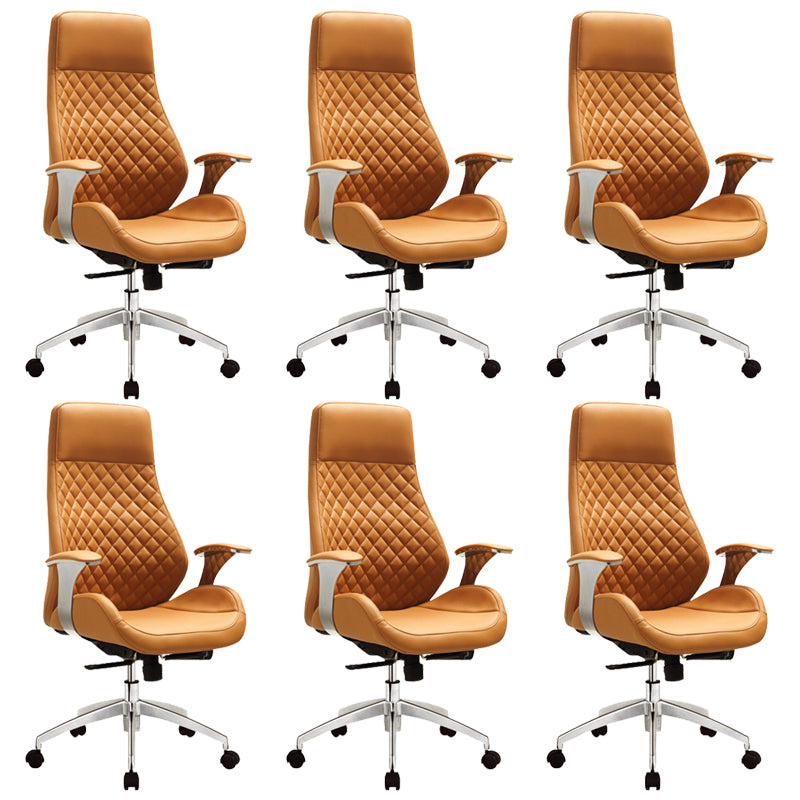 Modern Desk Chair Leather Computer Chair High/Mid Back Chair with Wheels/No Wheels