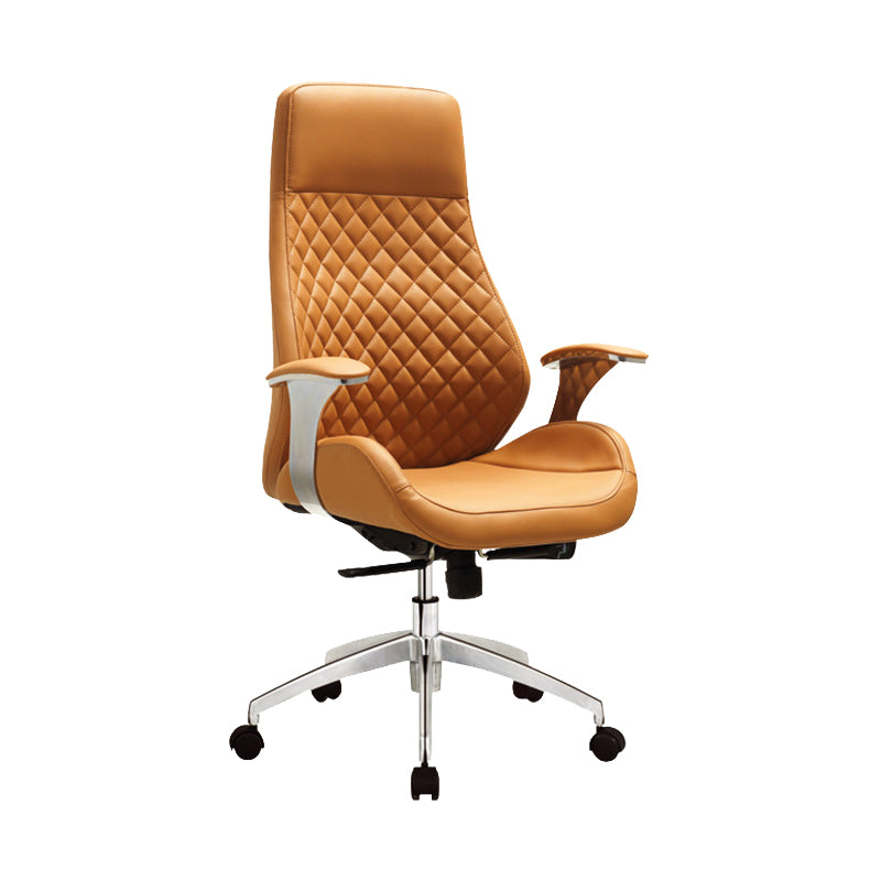 Modern Desk Chair Leather Computer Chair High/Mid Back Chair with Wheels/No Wheels