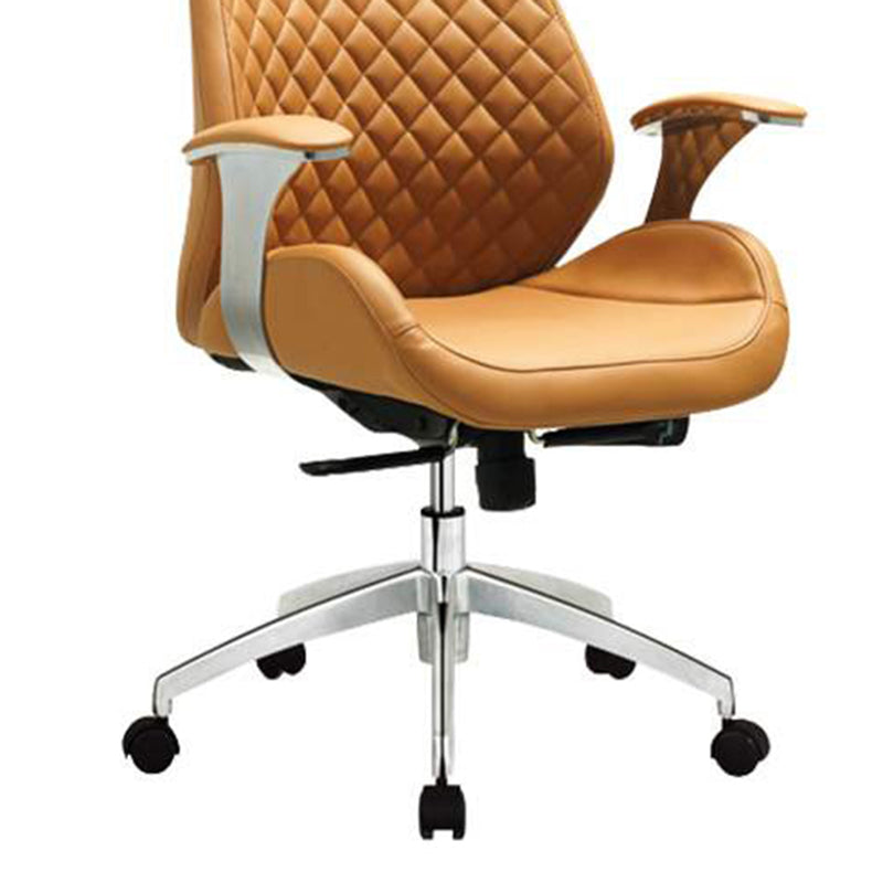 Modern Desk Chair Leather Computer Chair High/Mid Back Chair with Wheels/No Wheels