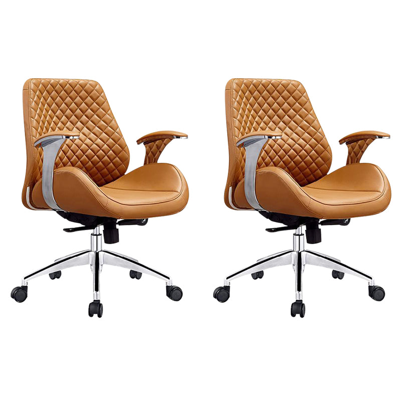 Modern Desk Chair Leather Computer Chair High/Mid Back Chair with Wheels/No Wheels