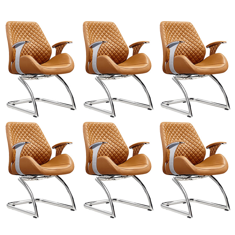 Modern Desk Chair Leather Computer Chair High/Mid Back Chair with Wheels/No Wheels