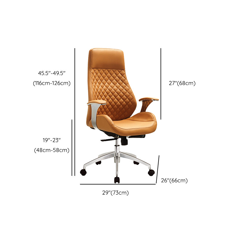 Modern Desk Chair Leather Computer Chair High/Mid Back Chair with Wheels/No Wheels