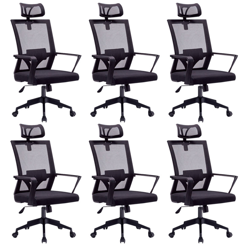 Modern Arms Included Chair High-Back Mesh Desk Chair with Pillow