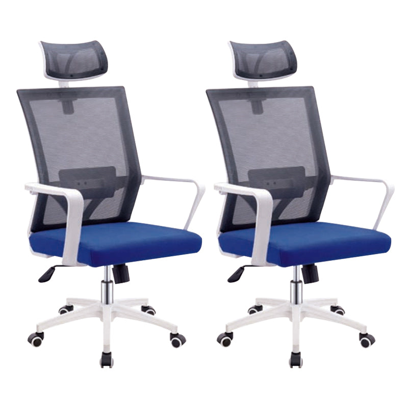 Modern Arms Included Chair High-Back Mesh Desk Chair with Pillow