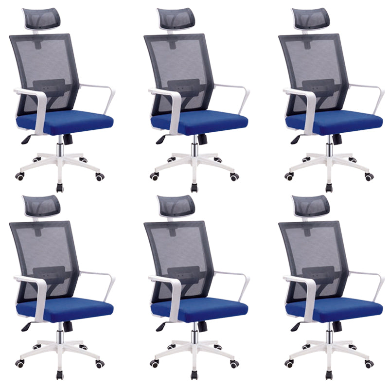 Modern Arms Included Chair High-Back Mesh Desk Chair with Pillow