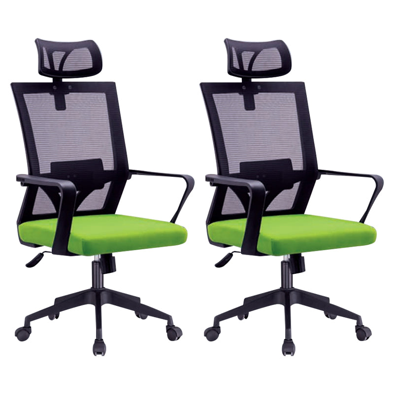 Modern Arms Included Chair High-Back Mesh Desk Chair with Pillow