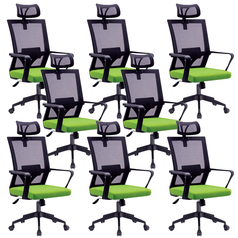 Modern Arms Included Chair High-Back Mesh Desk Chair with Pillow