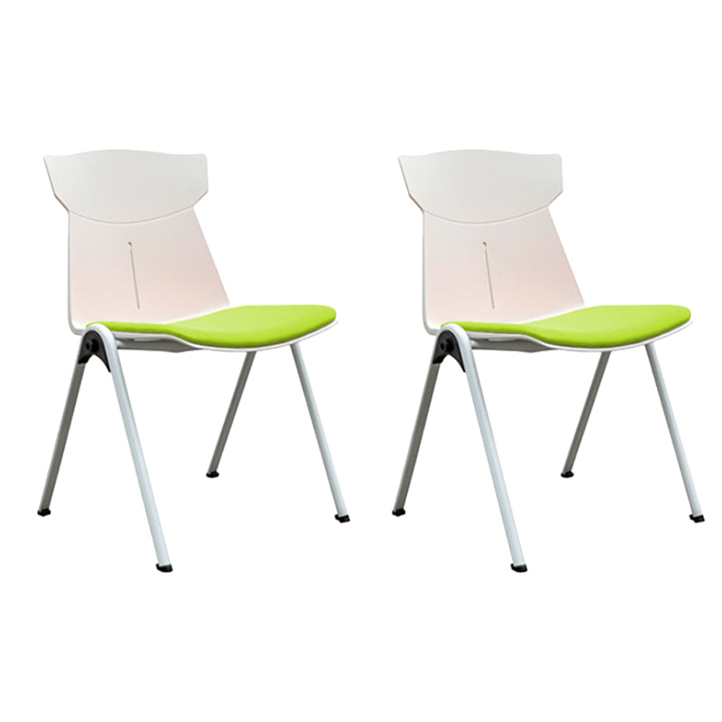 Modern Armless Chair Mid-Back Mesh Desk Chair in Black/Green/Orange/Blue/Red